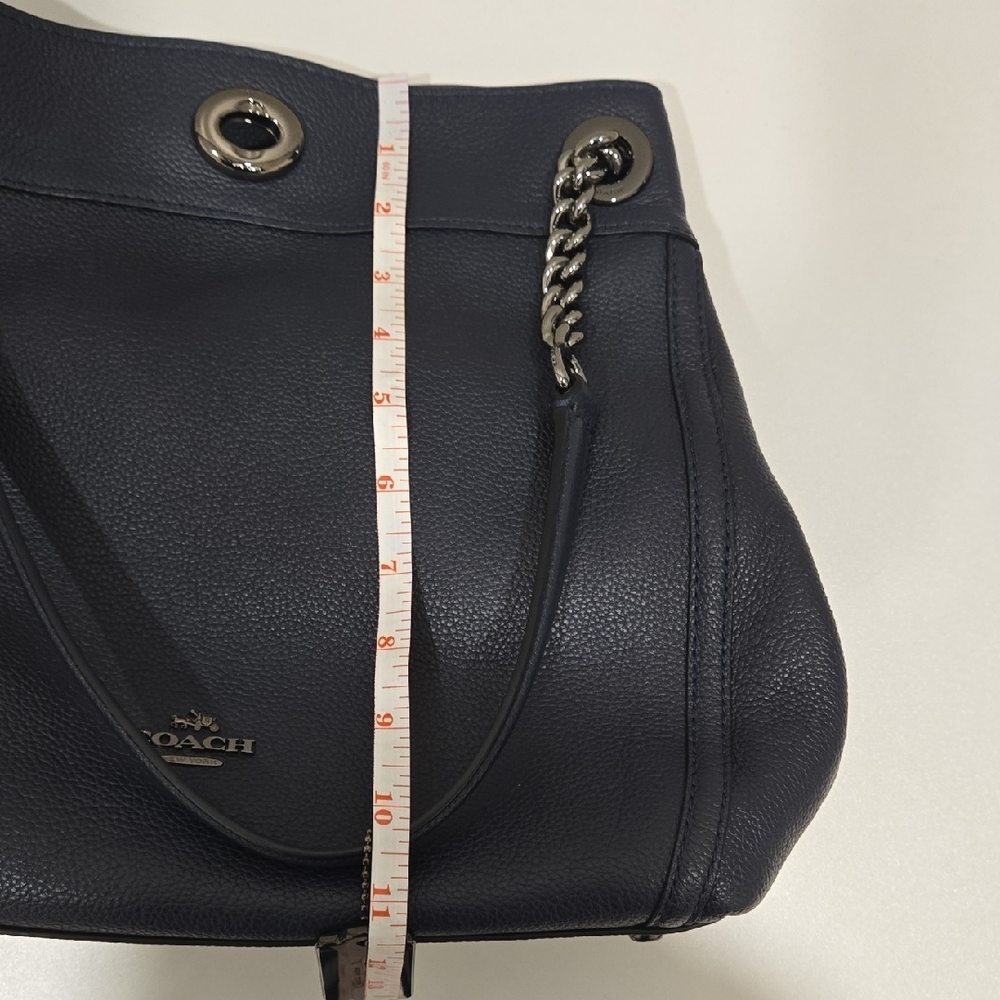 Coach Midnight Blue Leather Shoulder Bag - Picture 16 of 16